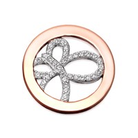 Quions QMOA-10M-R Butterfly To Catch Rose Gold Plated  Crystal Coin - Medium - J75121